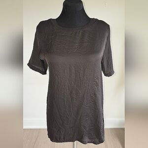Zara Black Loose Short Sleeve Plain T-shirt S